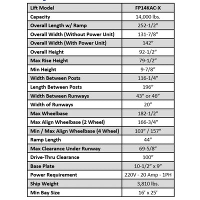 iDEAL FP14KAC-X 4 Post Alignment Lift