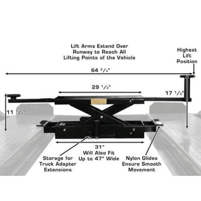 Atlas ALI Certified APEX 8 4-Post Lift + RJ35 Sliding Jacks Combo