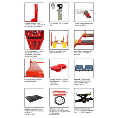 Amgo PRO-18A 18,000 lb 4 Post Alignment Lift