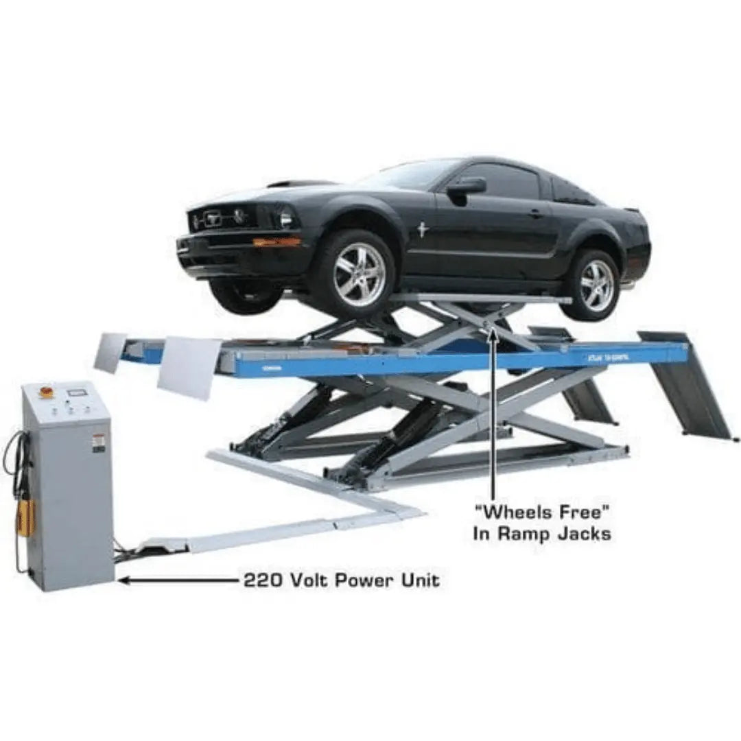 Atlas 12AWFSL 12,000 lb Capacity Alignment Scissor Lift with Wheels Free Lifts