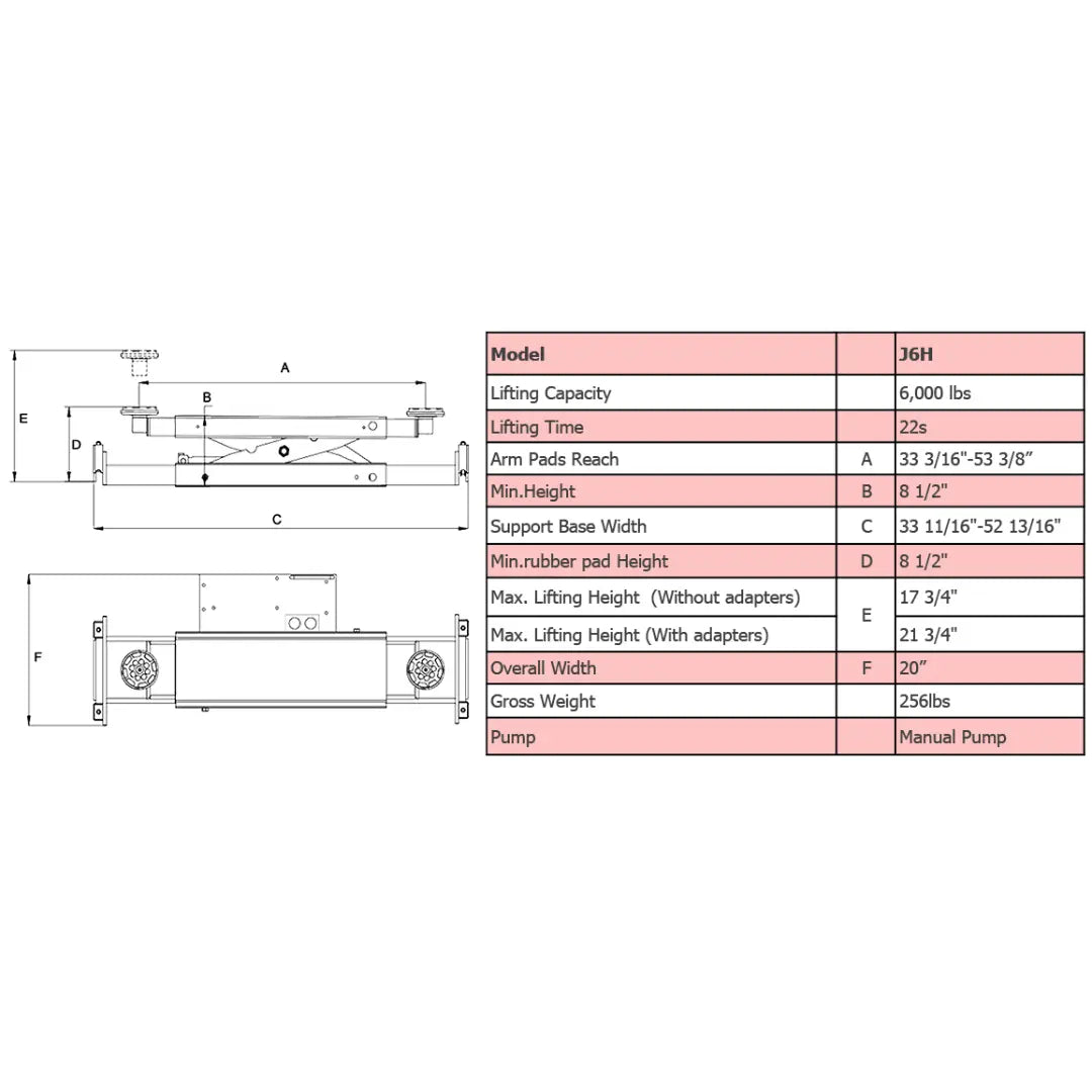 Amgo J6H 6,000 lb Rolling Jack