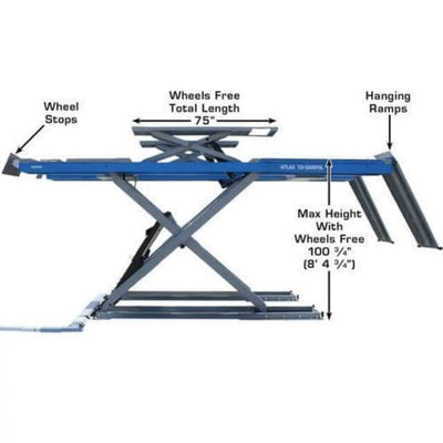 Atlas 12AWFSL 12,000 lb Capacity Alignment Scissor Lift with Wheels Free Lifts