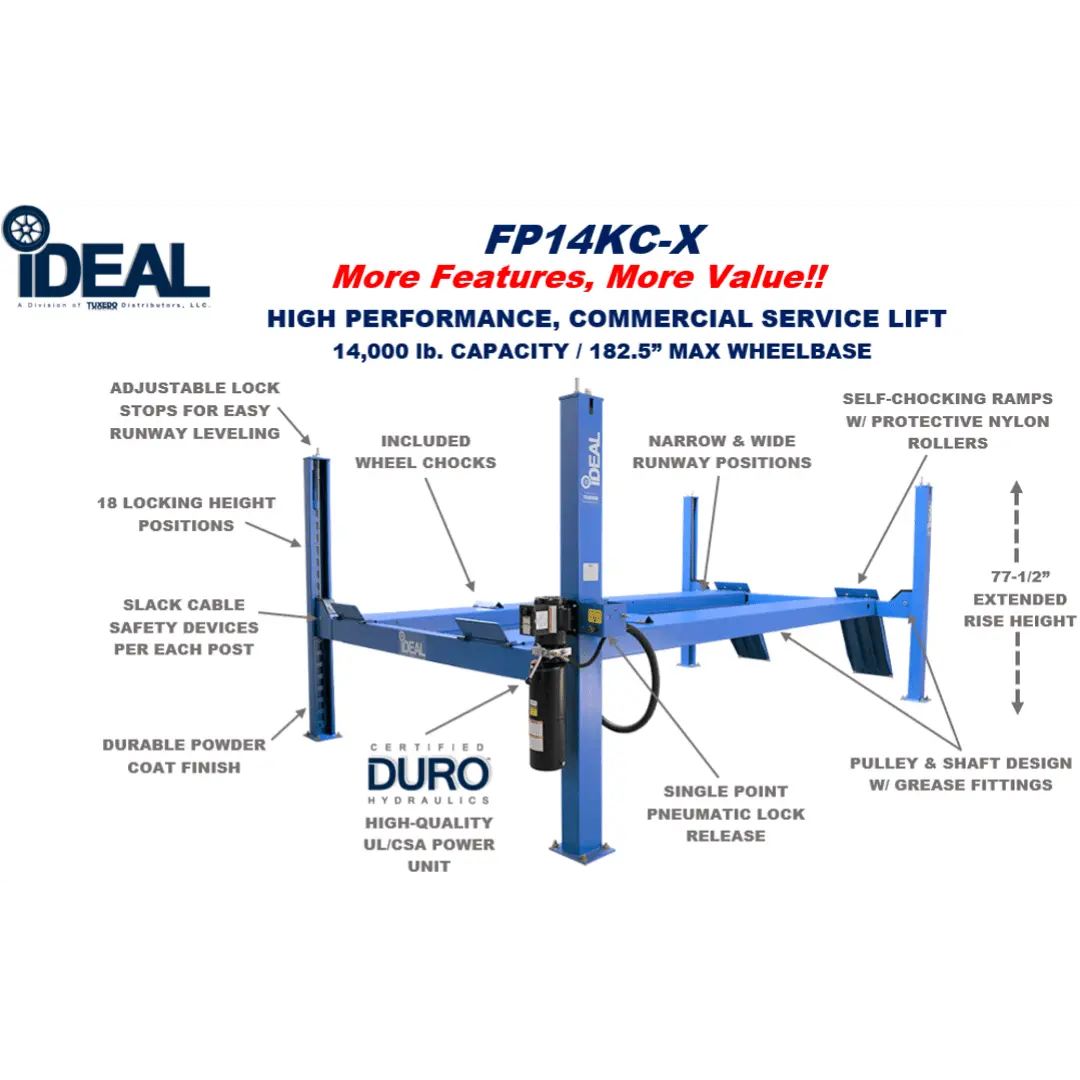 iDEAL FP14KC-X 4 Post Service Lift
