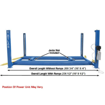 Atlas 412 12,000 lb Commercial  4-Post Lift + RJ6 Jacks Combo