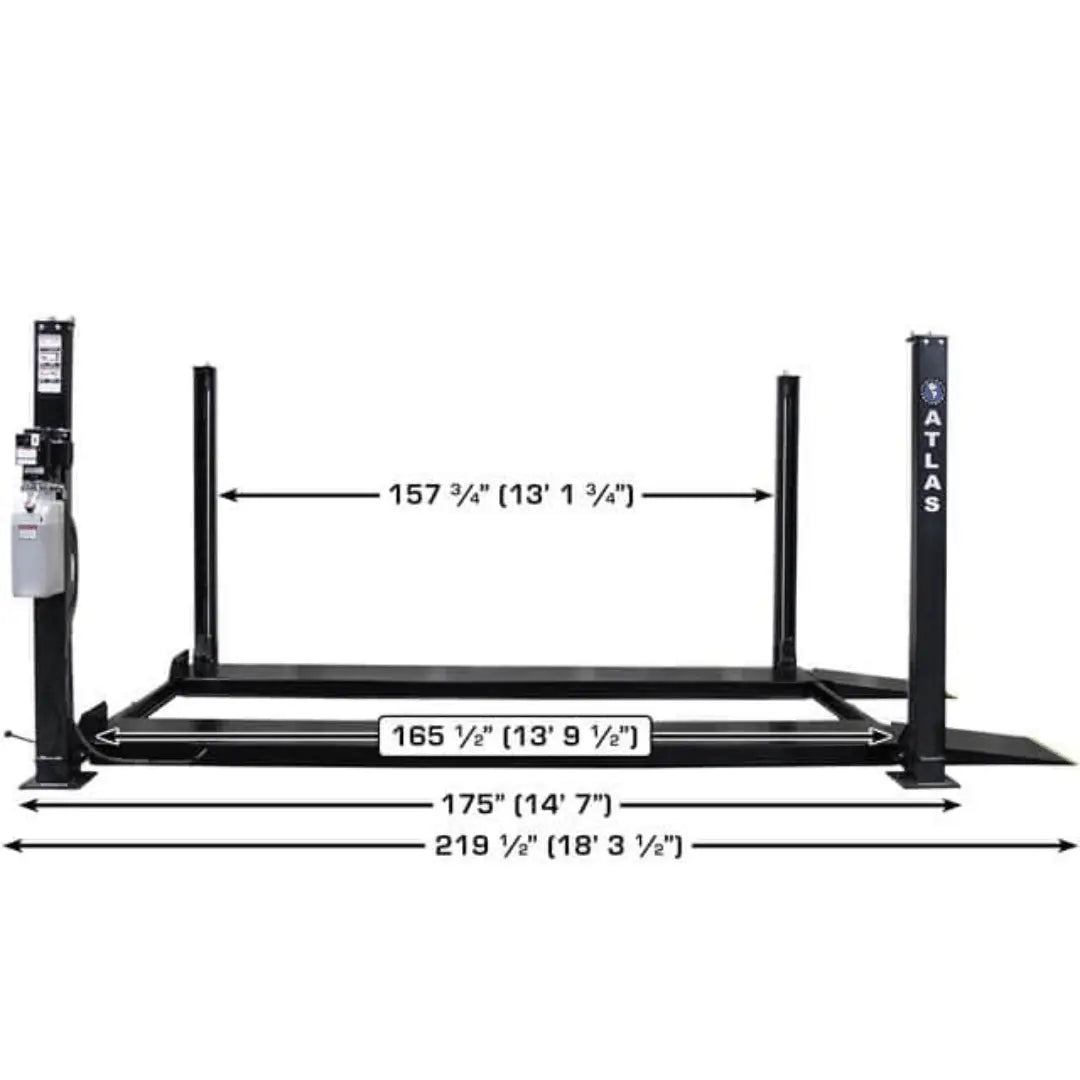 Atlas ALI Certified APEX 8 4-Post Lift + RJ35 Sliding Jacks Combo