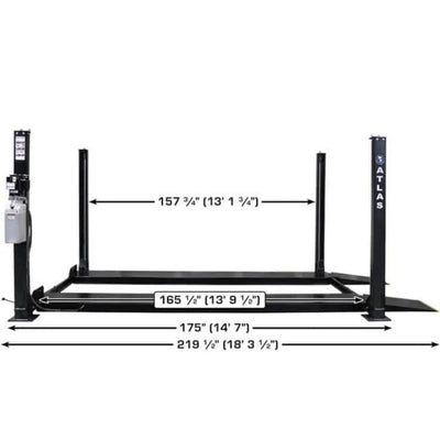 Atlas ALI Certified APEX 8 4-Post Lift + RJ35 Sliding Jacks Combo